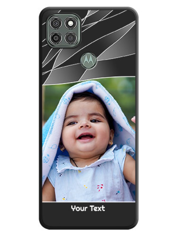 Custom Mixed Wave Lines on Photo on Space Black Soft Matte Mobile Cover - Moto G9 Power