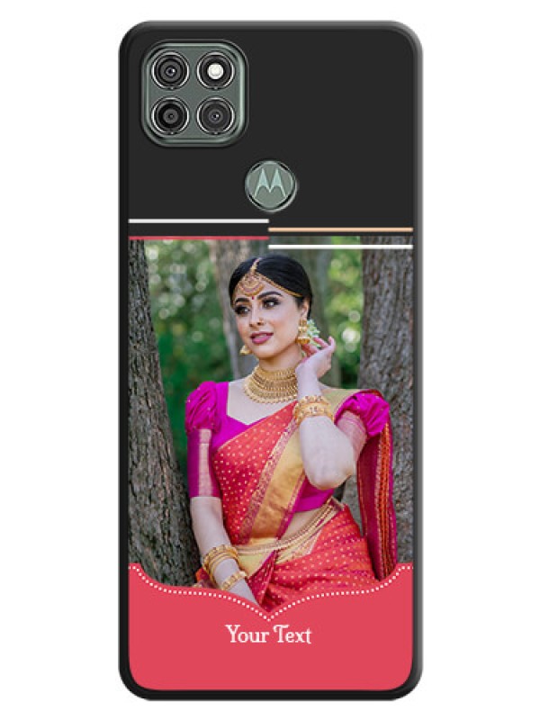 Custom Classic Plain Design with Name on Photo on Space Black Soft Matte Phone Cover - Moto G9 Power