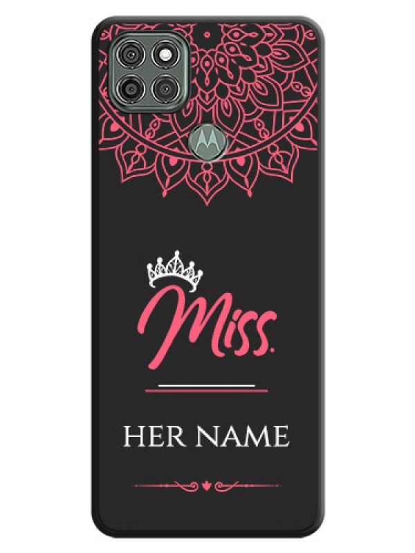 Custom Mrs Name with Floral Design on Space Black Personalized Soft Matte Phone Covers - Moto G9 Power