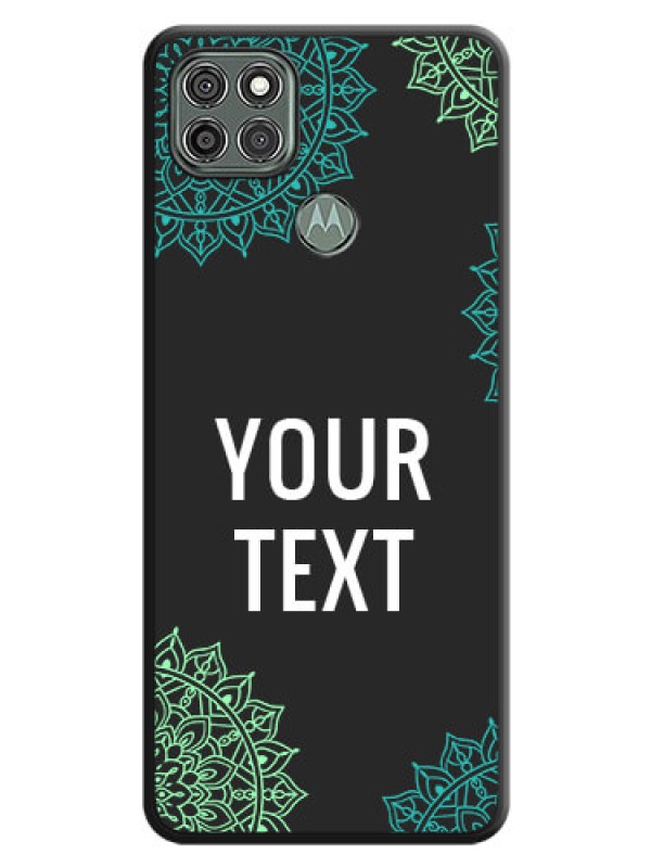 Custom Your Name with Floral Design on Space Black Custom Soft Matte Back Cover - Moto G9 Power