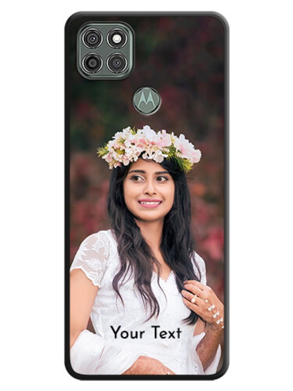 Custom Full Single Pic Upload With Text On Space Black Personalized Soft Matte Phone Covers -Motorola Moto G9 Power