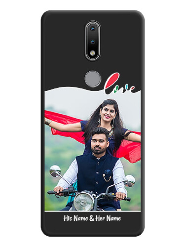 Custom Fall in Love Pattern with Picture on Photo on Space Black Soft Matte Mobile Case - Nokia 2.4