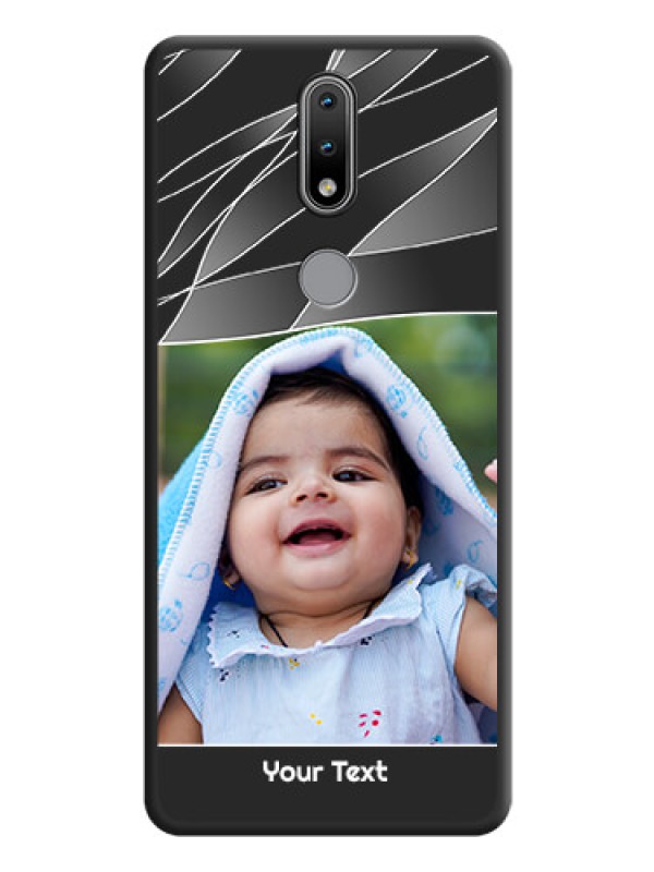Custom Mixed Wave Lines on Photo on Space Black Soft Matte Mobile Cover - Nokia 2.4