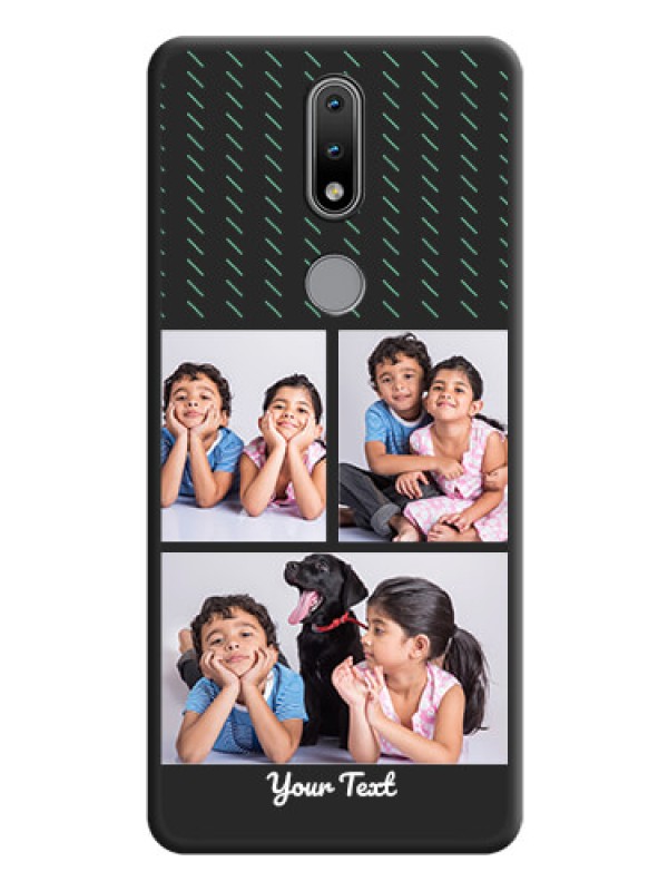 Custom Cross Dotted Pattern with 2 Image Holder  on Personalised Space Black Soft Matte Cases - Nokia 2.4