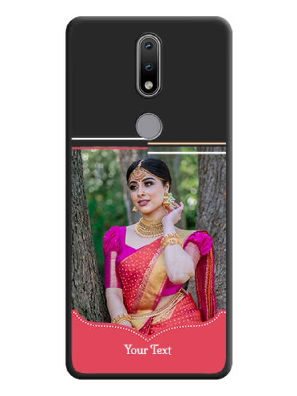 Custom Classic Plain Design with Name on Photo on Space Black Soft Matte Phone Cover - Nokia 2.4