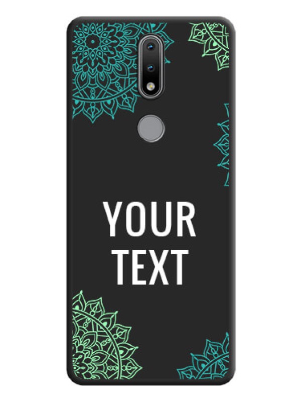 Custom Your Name with Floral Design on Space Black Custom Soft Matte Back Cover - Nokia 2.4
