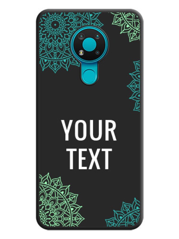 Custom Your Name with Floral Design on Space Black Custom Soft Matte Back Cover - Nokia 3.4