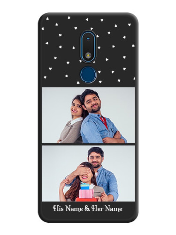Custom Miniature Love Symbols with Name on Space Black Custom Soft Matte Back Cover - Nokia C3
