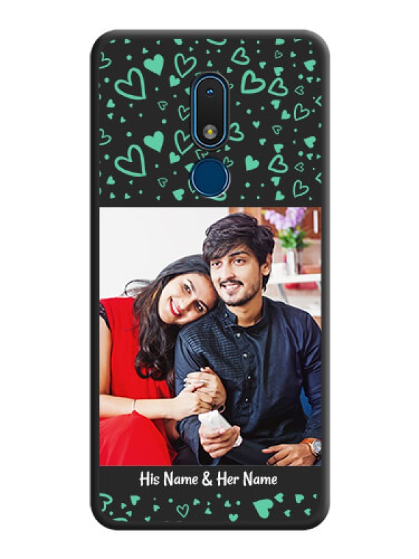 Custom Sea Green Indefinite Love Pattern on Photo on Space Black Soft Matte Mobile Cover - Nokia C3