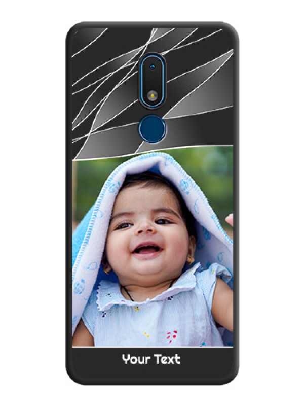 Custom Mixed Wave Lines on Photo on Space Black Soft Matte Mobile Cover - Nokia C3