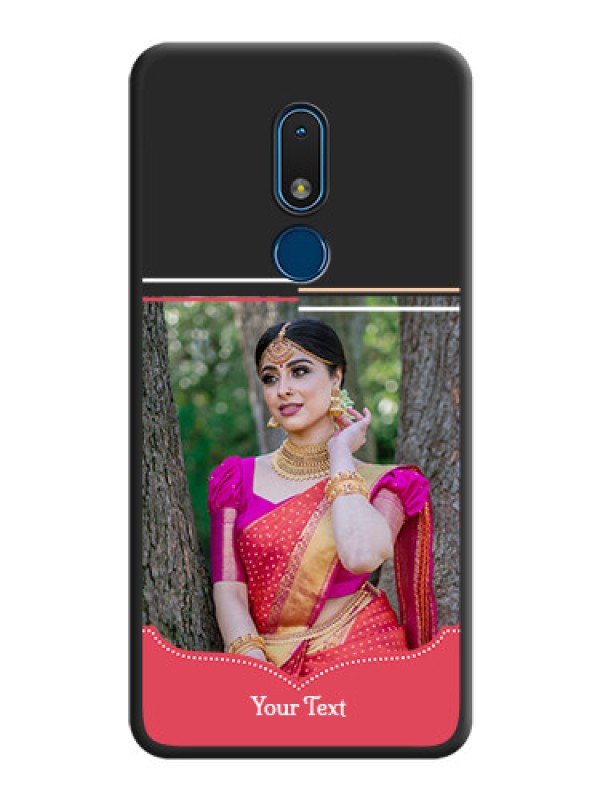 Custom Classic Plain Design with Name on Photo on Space Black Soft Matte Phone Cover - Nokia C3