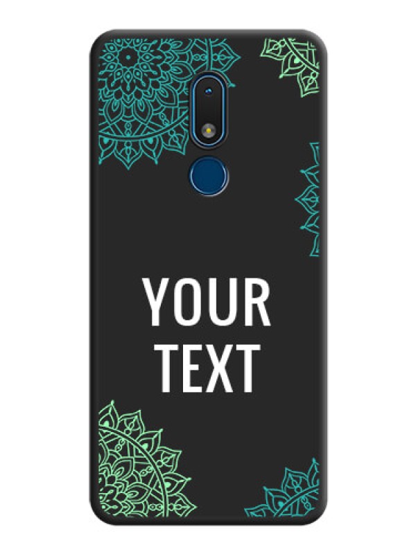 Custom Your Name with Floral Design on Space Black Custom Soft Matte Back Cover - Nokia C3