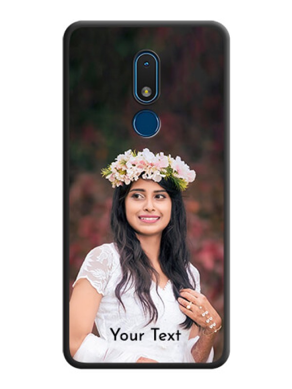 Custom Full Single Pic Upload With Text On Space Black Personalized Soft Matte Phone Covers -Nokia C3