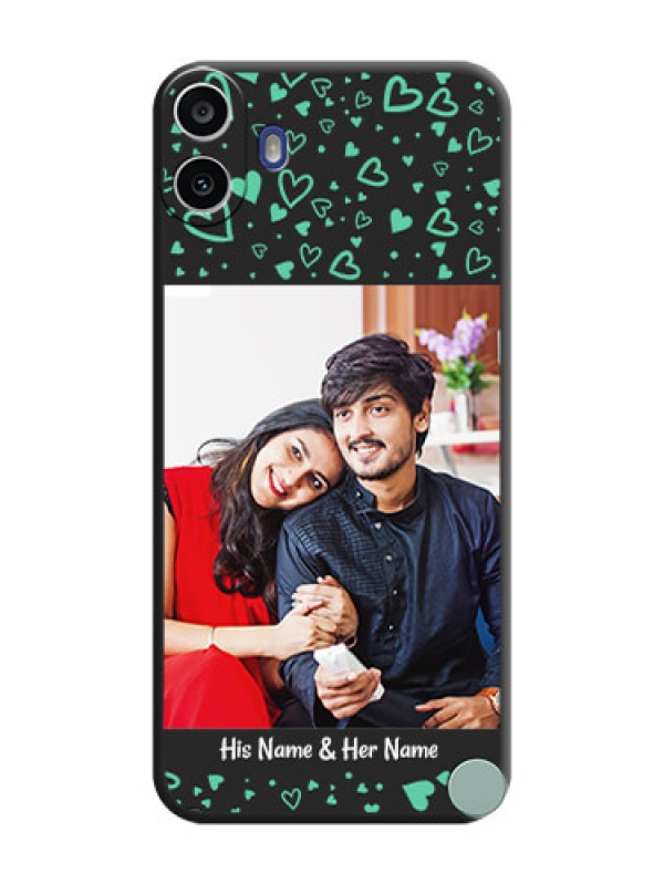 Custom Sea Green Indefinite Love Pattern on Photo On Space Black Custom Soft Matte Mobile Back Cover - Nothing Cmf Phone 1