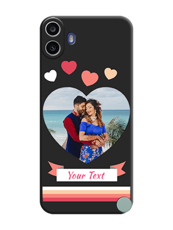 Custom Love Shaped Photo with Colorful Stripes On Space Black Custom Soft Matte Mobile Back Cover - Nothing Cmf Phone 1