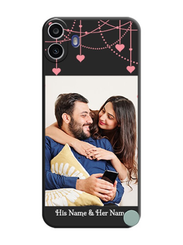 Custom Pink Love Hangings with Text On Space Black Custom Soft Matte Mobile Back Cover - Nothing Cmf Phone 1