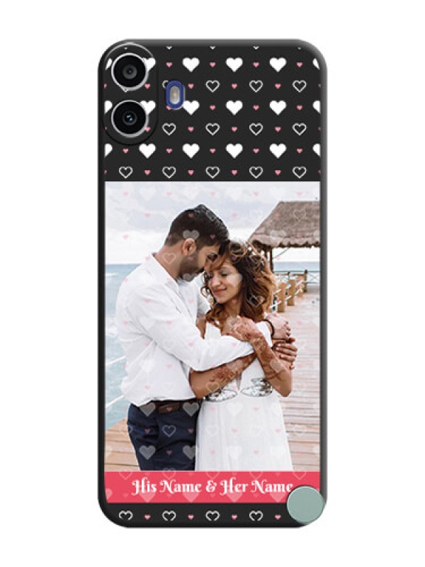 Custom White Color Love Symbols with Text Design on Photo On Space Black Custom Soft Matte Mobile Back Cover - Nothing Cmf Phone 1