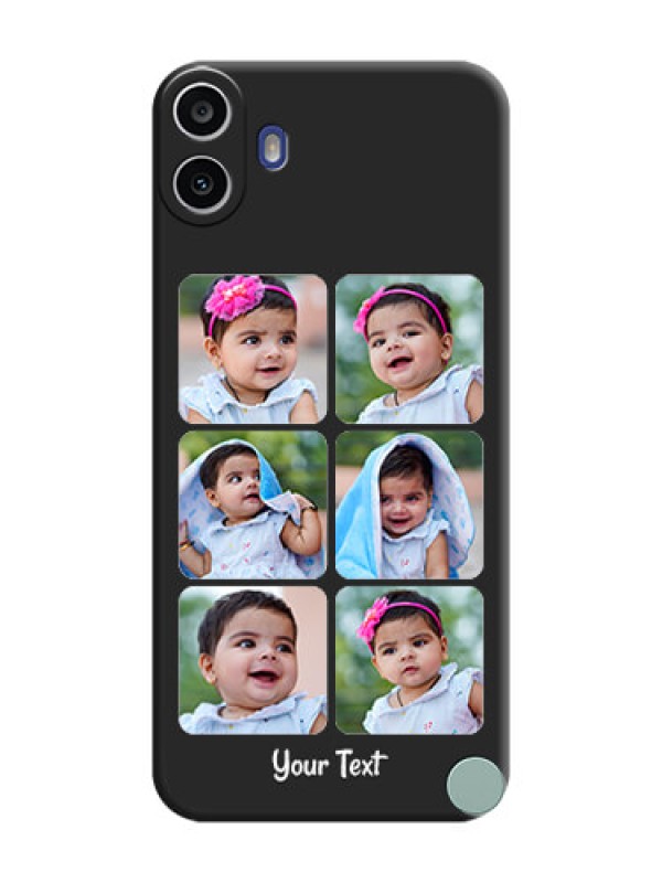 Custom Floral Art with 6 Image Holder on Photo On Space Black Custom Soft Matte Mobile Back Cover - Nothing Cmf Phone 1