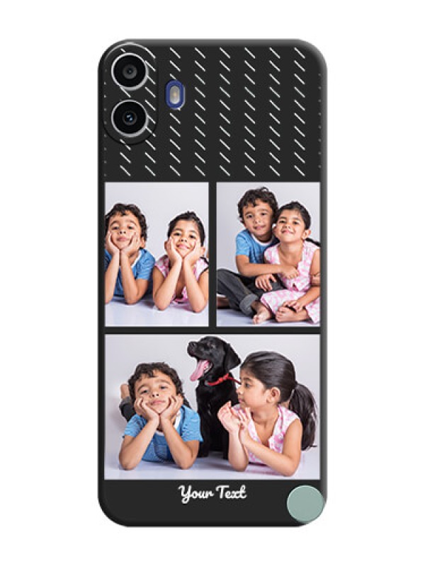 Custom Cross Dotted Pattern with 2 Image Holder On Space Black Custom Soft Matte Mobile Back Cover - Nothing Cmf Phone 1