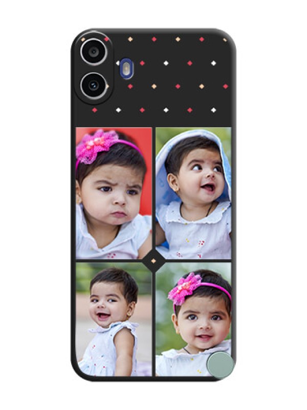 Custom Multicolor Dotted Pattern with 4 Image Holder On Space Black Custom Soft Matte Mobile Back Cover - Nothing Cmf Phone 1