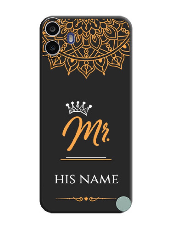 Custom Mr Name with Floral Design On Space Black Custom Soft Matte Mobile Back Cover - Nothing Cmf Phone 1