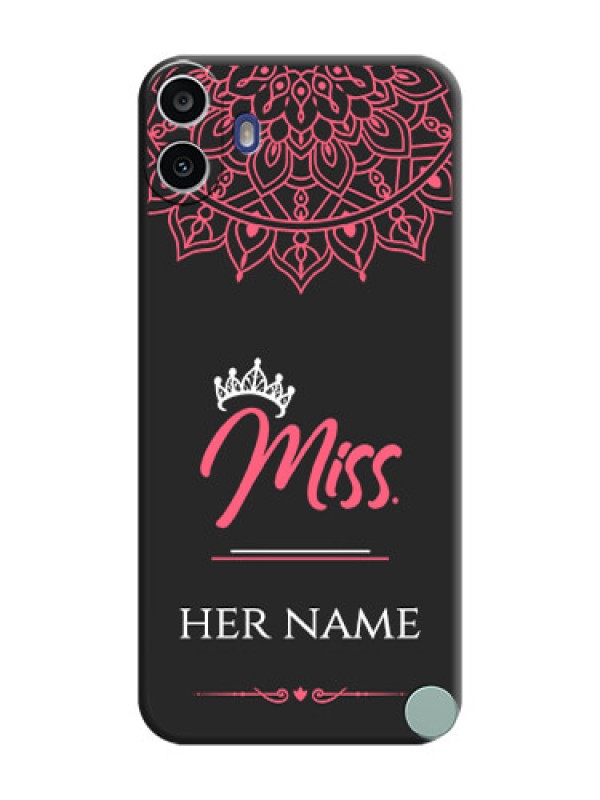 Custom Mrs Name with Floral Design On Space Black Custom Soft Matte Mobile Back Cover - Nothing Cmf Phone 1