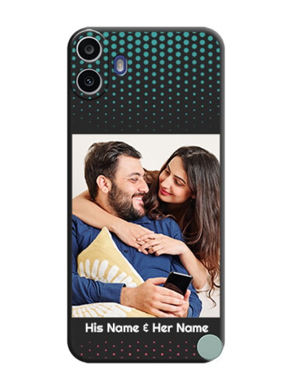 Custom Faded Dots with Grunge Photo Frame and Text On Space Black Custom Soft Matte Mobile Back Cover - Nothing Cmf Phone 1