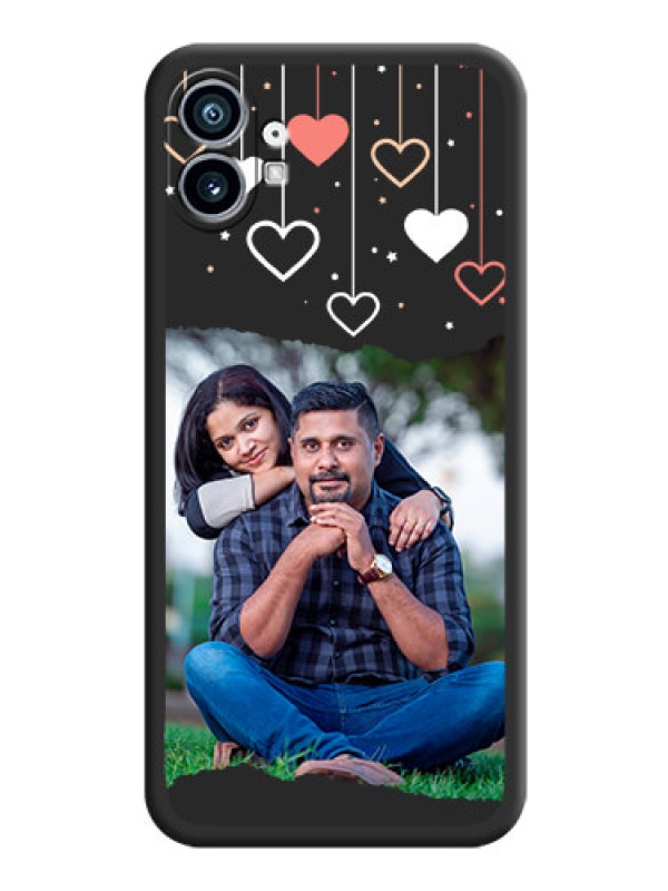 Custom Love Hangings with Splash Wave Picture on Space Black Custom Soft Matte Phone Back Cover - Nothing Phone 1