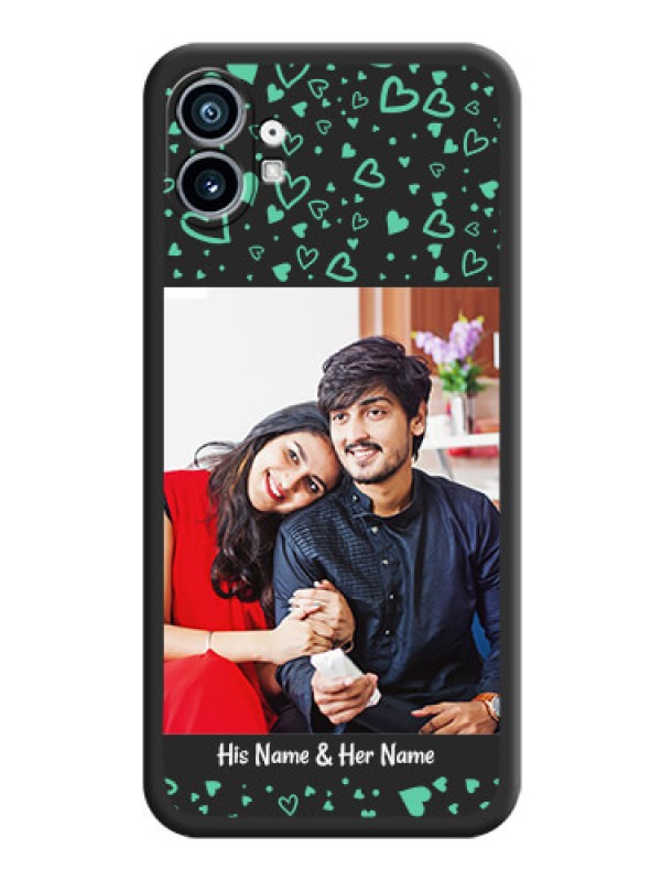 Custom Sea Green Indefinite Love Pattern on Photo on Space Black Soft Matte Mobile Cover - Nothing Phone 1