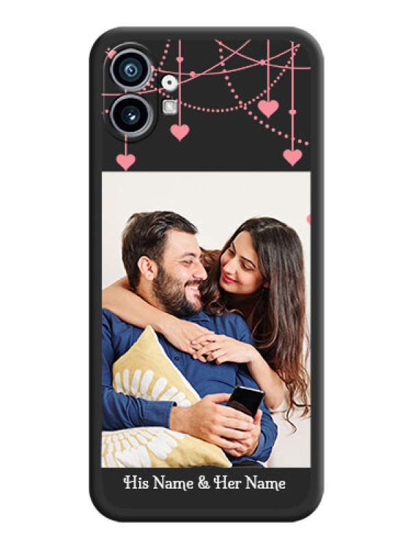 Custom Pink Love Hangings with Text on Space Black Custom Soft Matte Back Cover - Nothing Phone 1