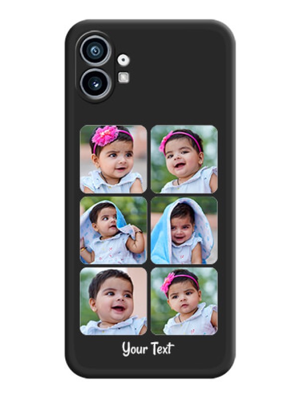 Custom Floral Art with 6 Image Holder on Photo on Space Black Soft Matte Mobile Case - Nothing Phone 1