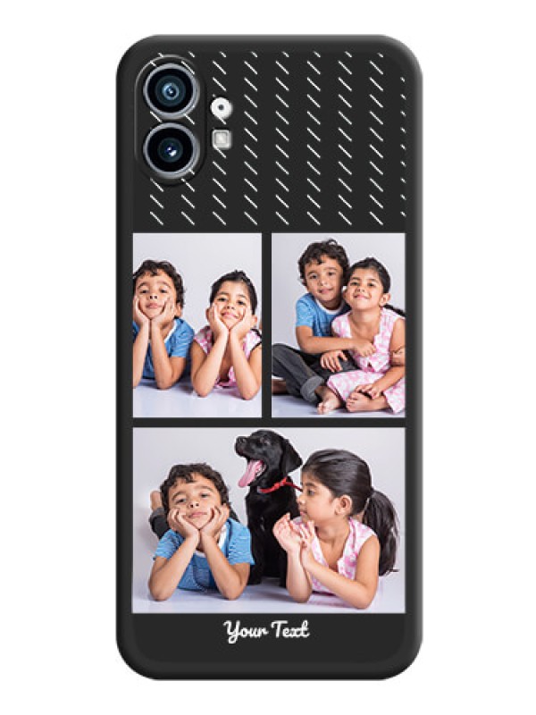 Custom Cross Dotted Pattern with 2 Image Holder  on Personalised Space Black Soft Matte Cases - Nothing Phone 1