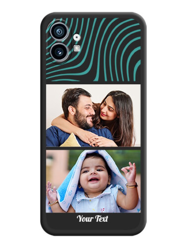 Custom Wave Pattern with 2 Image Holder on Space Black Personalized Soft Matte Phone Covers - Nothing Phone 1