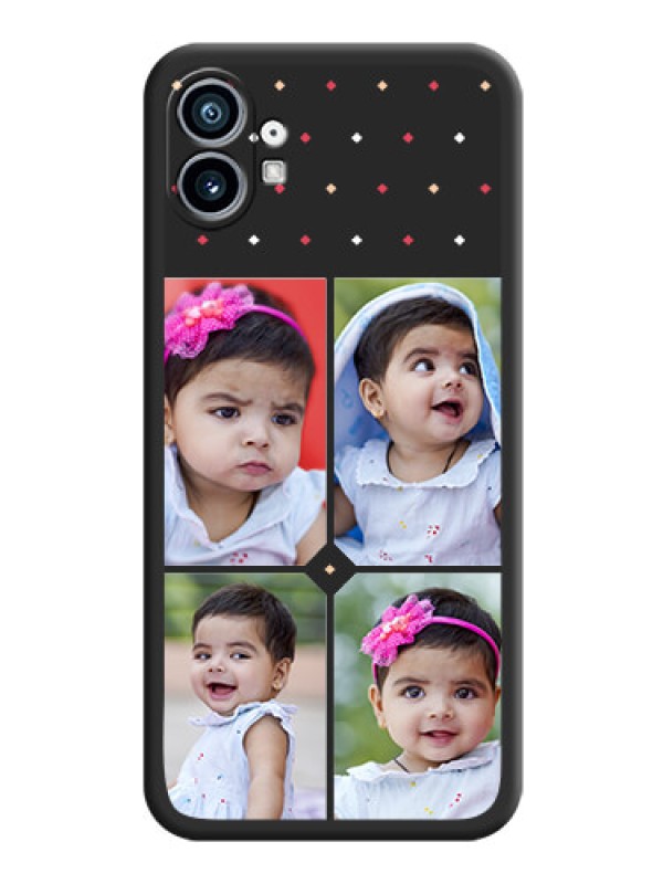 Custom Multicolor Dotted Pattern with 4 Image Holder on Space Black Custom Soft Matte Phone Cases - Nothing Phone 1