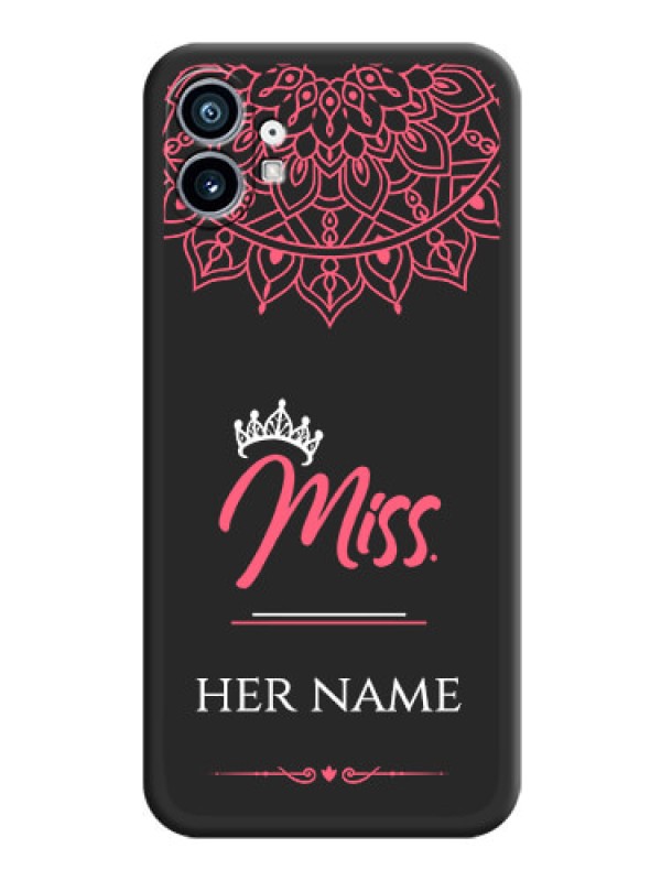 Custom Mrs Name with Floral Design on Space Black Personalized Soft Matte Phone Covers - Nothing Phone 1