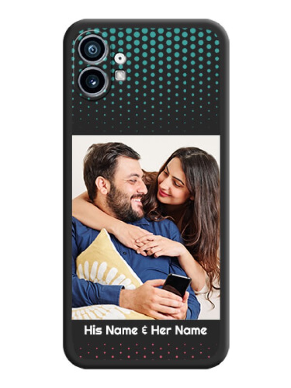 Custom Faded Dots with Grunge Photo Frame and Text on Space Black Custom Soft Matte Phone Cases - Nothing Phone 1