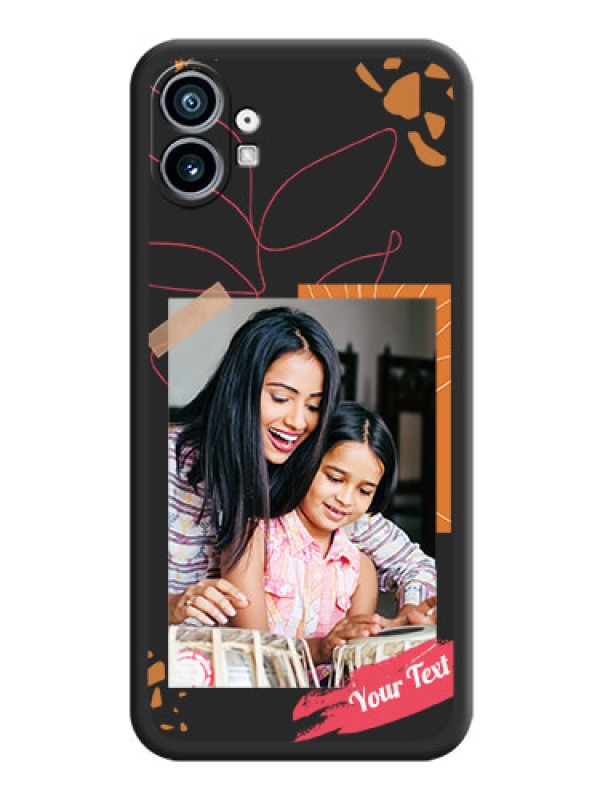 Custom Orange Photo Frame on Space Black Custom Soft Matte Phone Back Cover - Nothing Phone 1