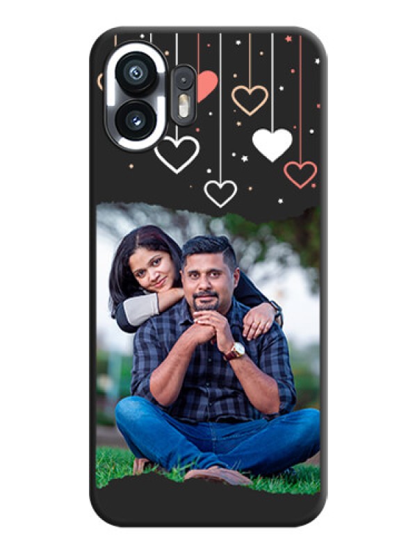 Custom Love Hangings with Splash Wave Picture on Space Black Custom Soft Matte Phone Back Cover - Nothing Phone 2