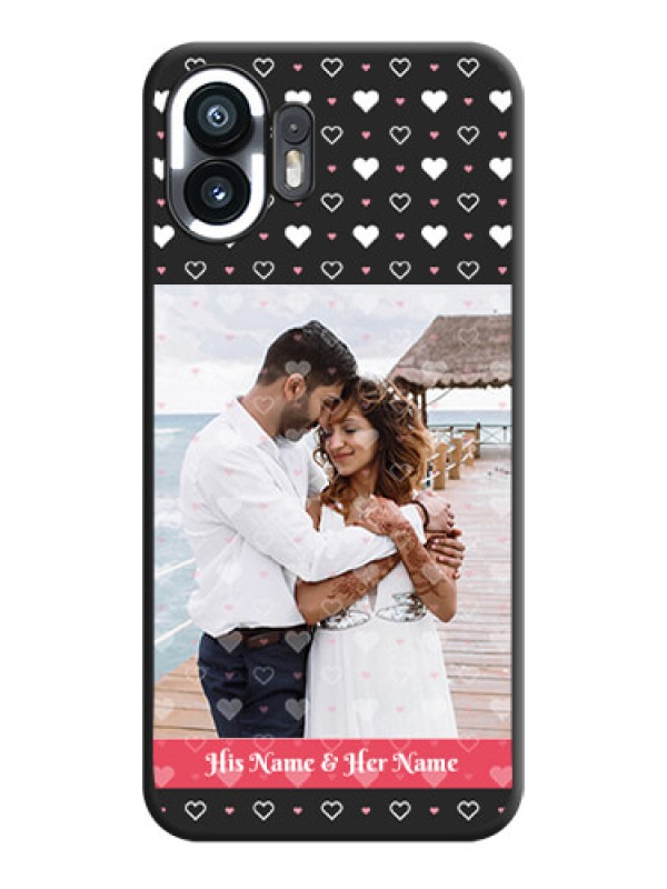 Custom White Color Love Symbols with Text Design - Photo on Space Black Soft Matte Phone Cover - Nothing Phone 2