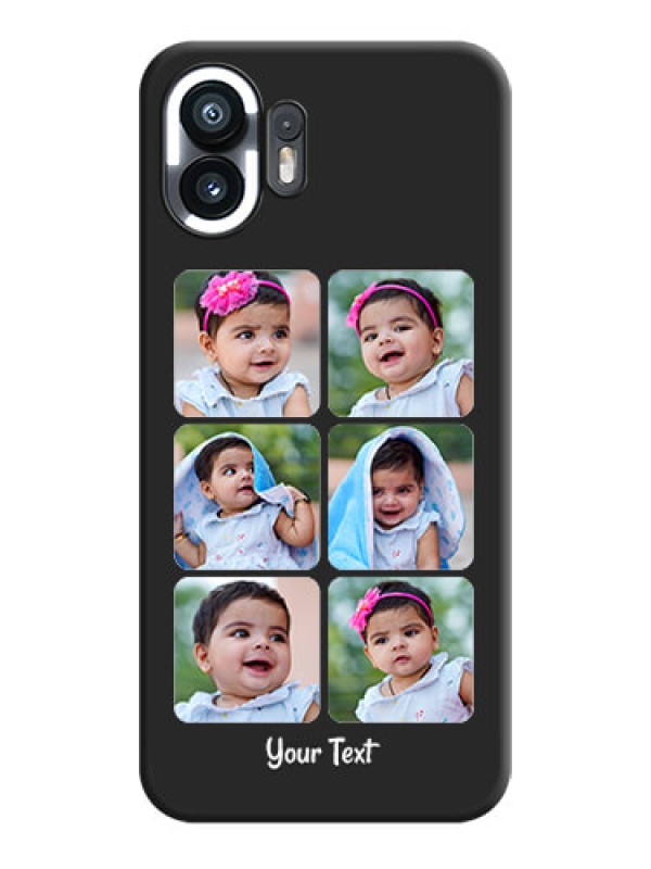 Custom Floral Art with 6 Image Holder - Photo on Space Black Soft Matte Mobile Case - Nothing Phone 2