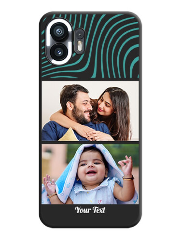 Custom Wave Pattern with 2 Image Holder on Space Black Personalized Soft Matte Phone Covers - Nothing Phone 2