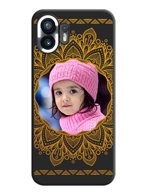 Custom Round Image with Floral Design - Photo on Space Black Soft Matte Mobile Cover - Nothing Phone 2