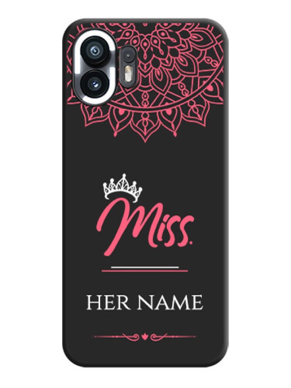 Custom Mrs Name with Floral Design on Space Black Personalized Soft Matte Phone Covers - Nothing Phone 2