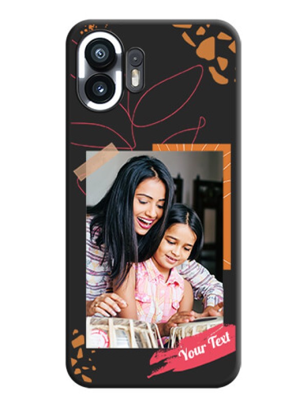Custom Orange Photo Frame on Space Black Custom Soft Matte Phone Back Cover - Nothing Phone 2