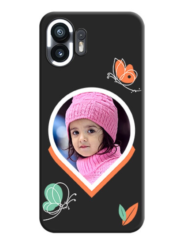 Custom Upload Pic With Simple Butterly Design On Space Black Personalized Soft Matte Phone Covers - Nothing Phone 2