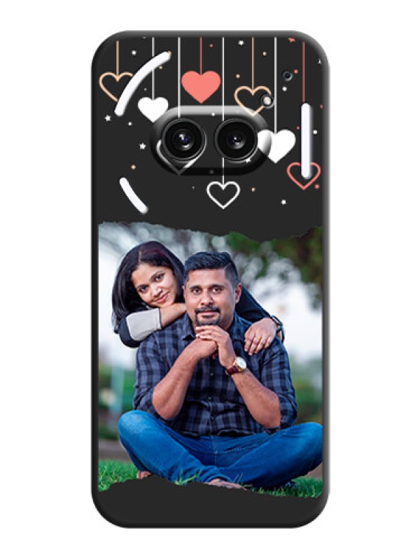 Custom Love Hangings with Splash Wave Picture on Space Black Custom Soft Matte Phone Back Cover - Nothing Phone 2A 5G
