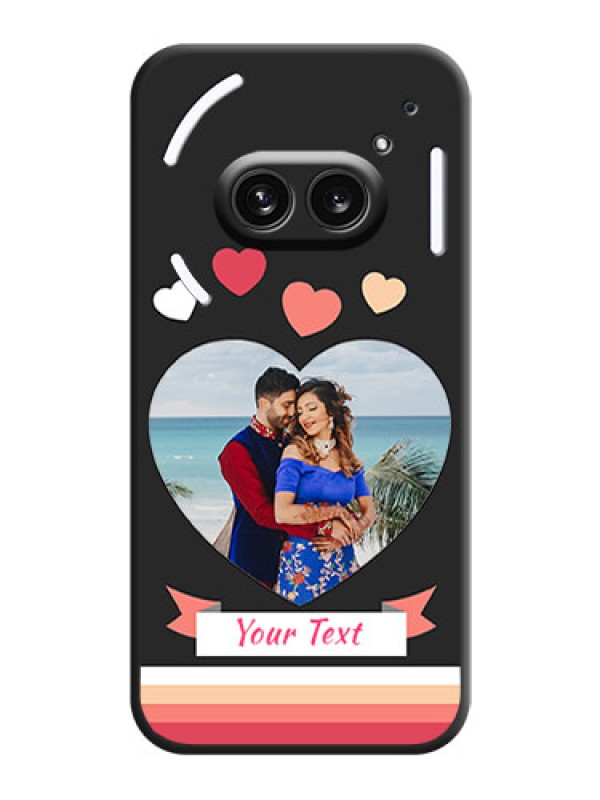 Custom Love Shaped Photo with Colorful Stripes on Personalised Space Black Soft Matte Cases - Nothing Phone 2A 5G