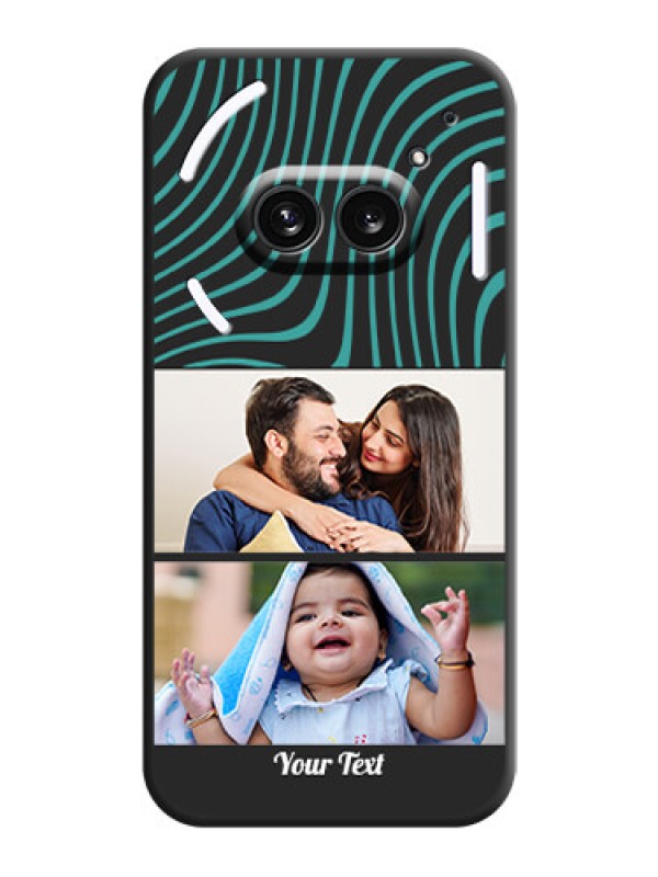 Custom Wave Pattern with 2 Image Holder on Space Black Personalized Soft Matte Phone Covers - Nothing Phone 2A 5G