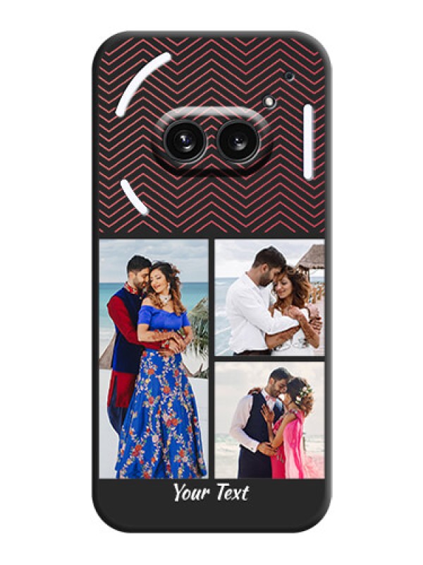 Custom Wave Pattern with 3 Image Holder on Space Black Custom Soft Matte Back Cover - Nothing Phone 2A 5G