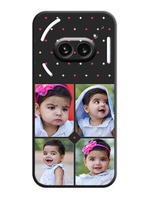 Custom Multicolor Dotted Pattern with 4 Image Holder on Space Black Custom Soft Matte Phone Cases - Nothing Phone 2A 5G